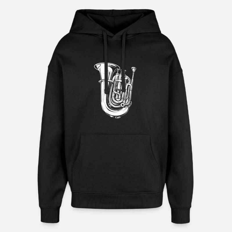 Dessin de tuba - Sweat à capuche unisexe Stanley/Stella Oversized - noir