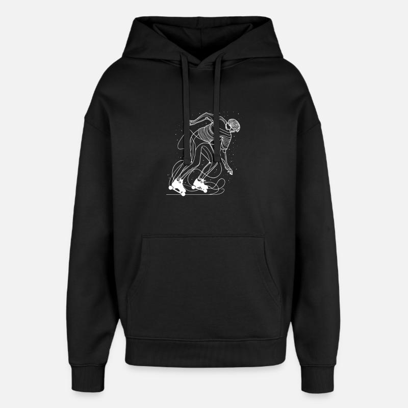 Patineur à roulettes Line Art - Sweat à capuche unisexe Stanley/Stella Oversized - noir