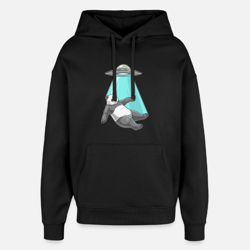 Vaisseau spatial Panda - Sweat à capuche unisexe Stanley/Stella Oversized - noir