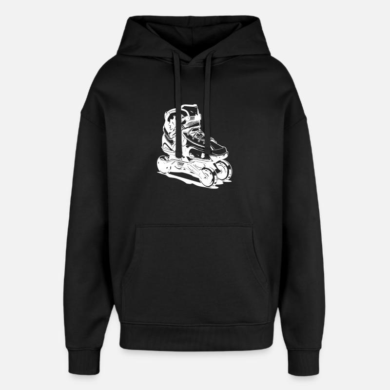 Roller Skates Zeichnung - Oversized Unisex Hoodie von Stanley/Stella - Schwarz