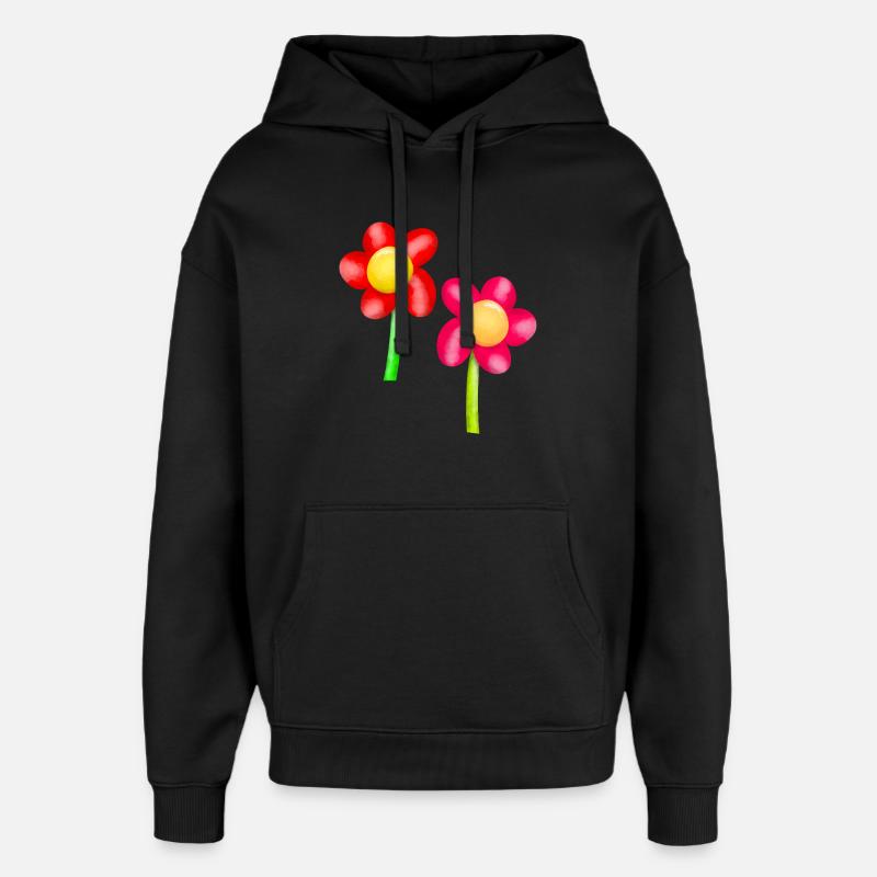 Blumen Blume Frühling - Oversized Unisex Hoodie von Stanley/Stella - Schwarz