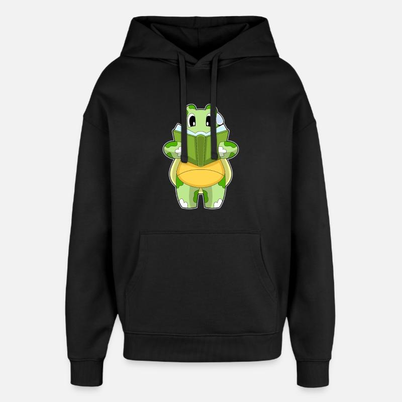 Turtle Book - Oversized Unisex Hoodie by Stanley/Stella - black