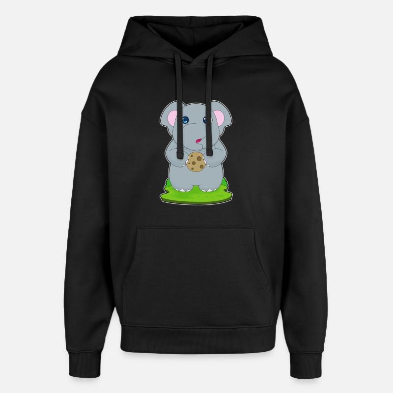 Elefant Cookie - Oversized Unisex Hoodie von Stanley/Stella - Schwarz