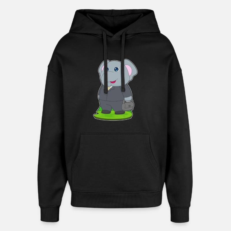 Elefant Gentleman Tasche - Oversized Unisex Hoodie von Stanley/Stella - Schwarz