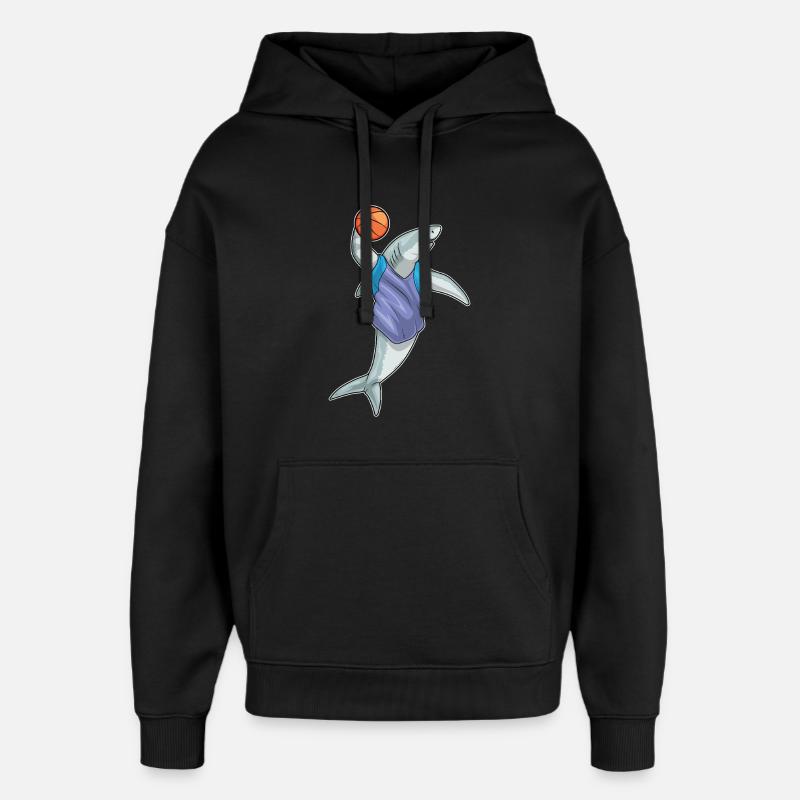 Requin Basketteur Basketteur - Sweat à capuche unisexe Stanley/Stella Oversized - noir
