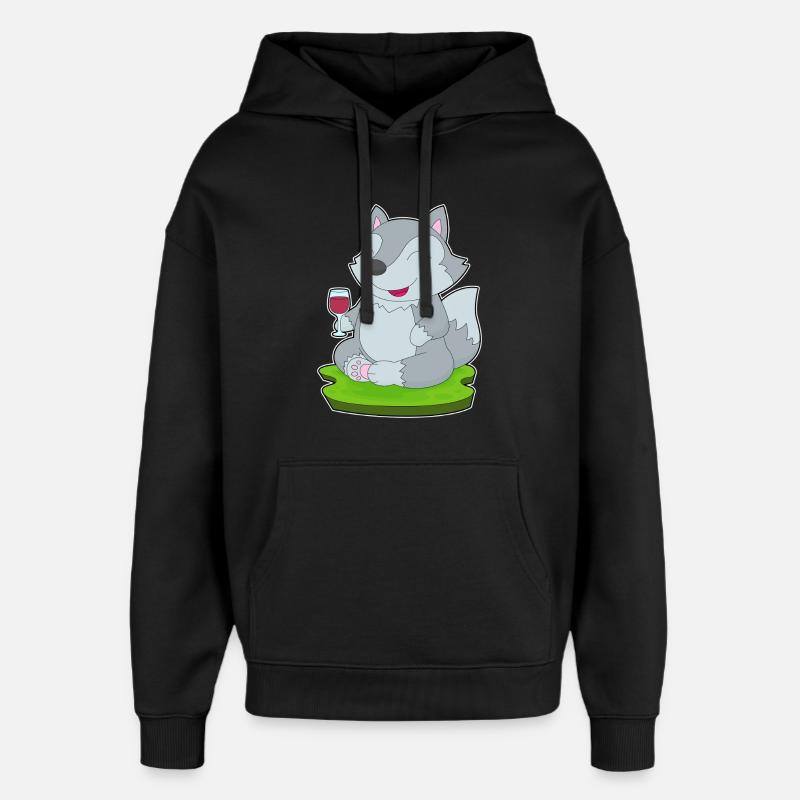 Wolf Rotwein - Oversized Unisex Hoodie von Stanley/Stella - Schwarz