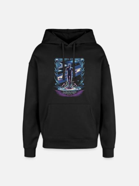 Cosmic Self | Alan Watts Universe Quote - Oversized Unisex Hoodie by Stanley/Stella - black