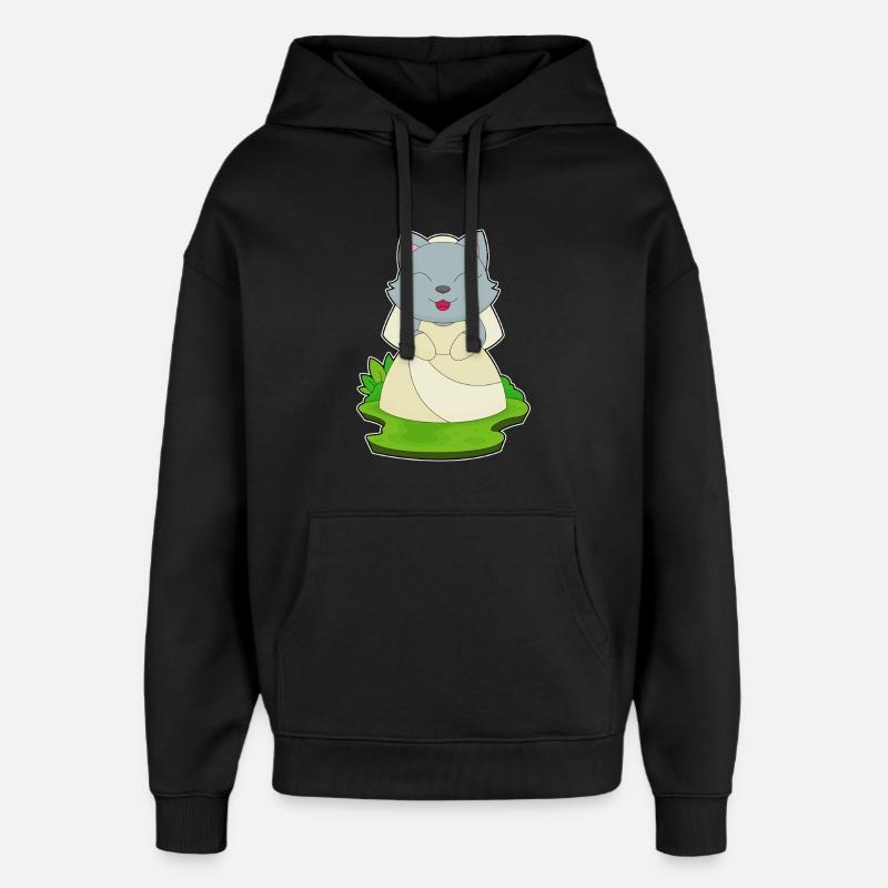 Chat Voile de mariée Mariage - Sweat à capuche unisexe Stanley/Stella Oversized - noir