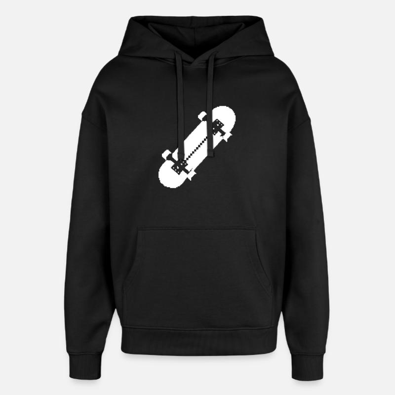 Skateboard Pixel Kunst - Oversized Unisex Hoodie von Stanley/Stella - Schwarz