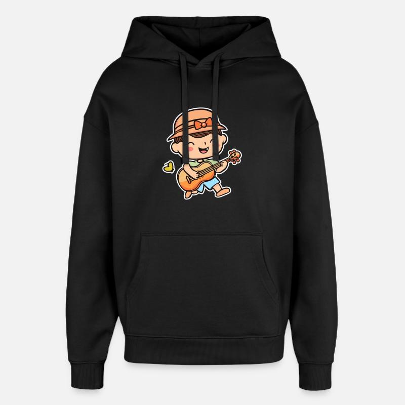 Ukulélé Enfant - Sweat à capuche unisexe Stanley/Stella Oversized - noir