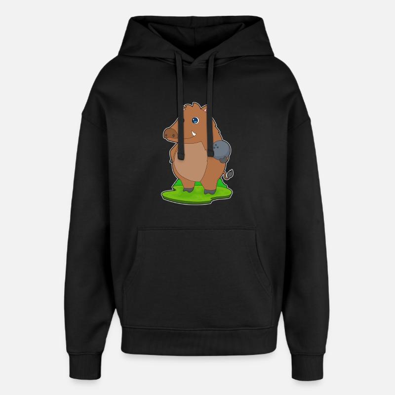 Eber Bowling Bowlingkugel - Oversized Unisex Hoodie von Stanley/Stella - Schwarz