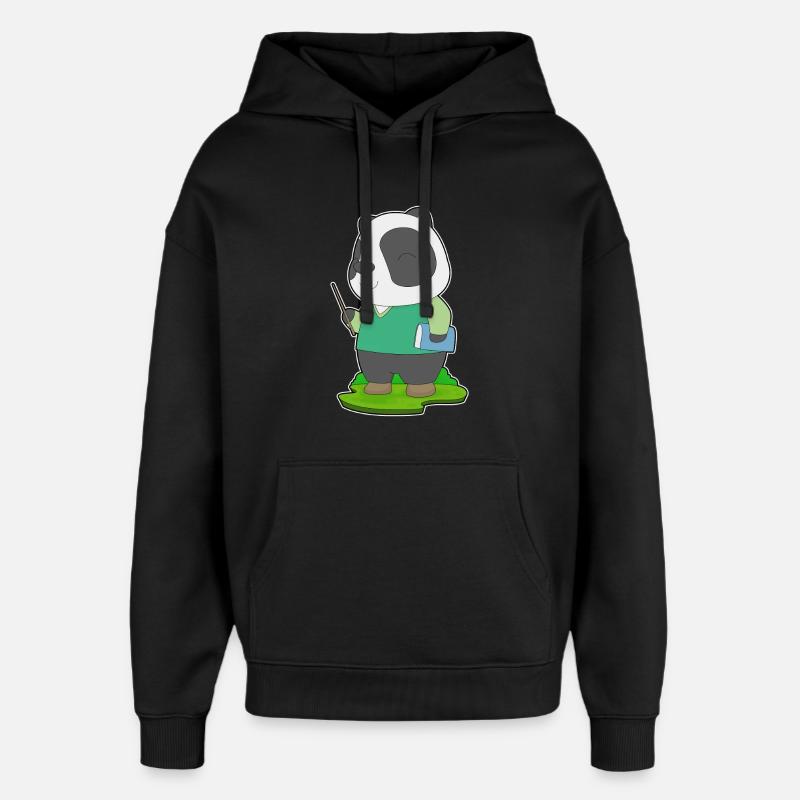Panda Lehrer Buch - Oversized Unisex Hoodie von Stanley/Stella - Schwarz