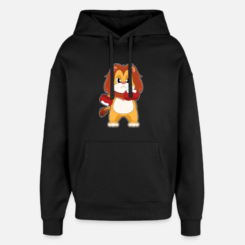 Löwe Boxer Boxhandschuhe Boxen - Oversized Unisex Hoodie von Stanley/Stella - Schwarz