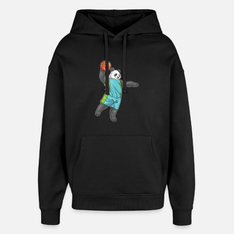 Panda Basketteur Basketteur - Sweat à capuche unisexe Stanley/Stella Oversized - noir