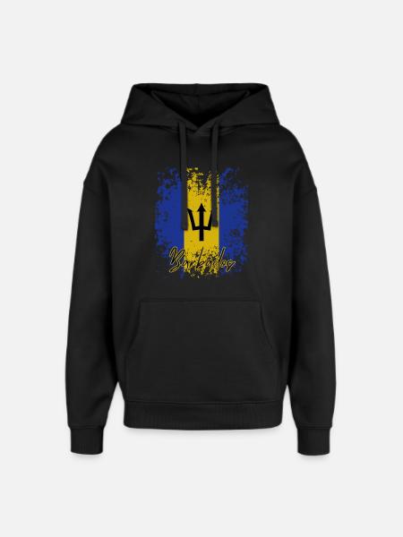 Flag of Barbados, Barbadian pride - Oversized Unisex Hoodie by Stanley/Stella - black