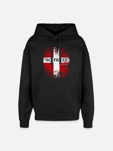 Flagge der Schweiz, Schweizer Stolz - Oversized Unisex Hoodie von Stanley/Stella - Schwarz