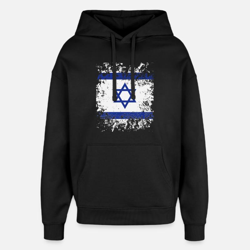 Fierté israélienne, drapeau d’Israël - Sweat à capuche unisexe Stanley/Stella Oversized - noir
