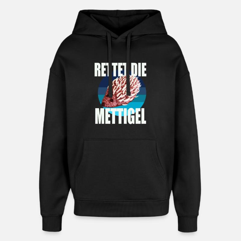 Sauvez le Mettigel - Sweat à capuche unisexe Stanley/Stella Oversized - noir