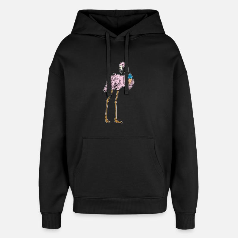 Flamingo Waffeleis - Oversized Unisex Hoodie von Stanley/Stella - Schwarz