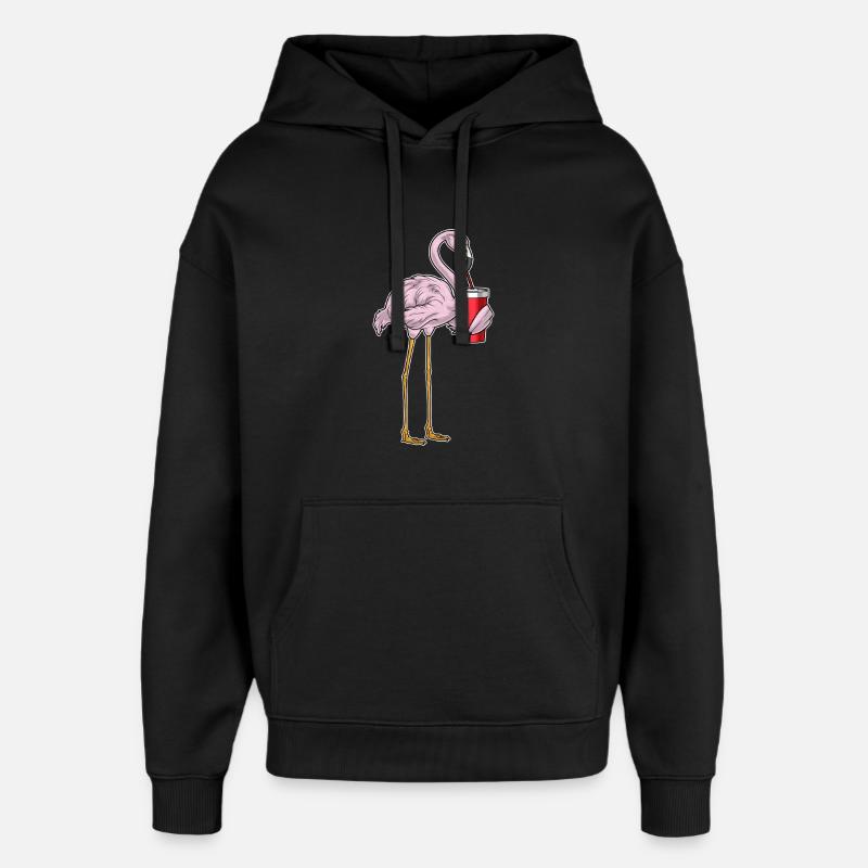 Flamingo Getränk - Oversized Unisex Hoodie von Stanley/Stella - Schwarz