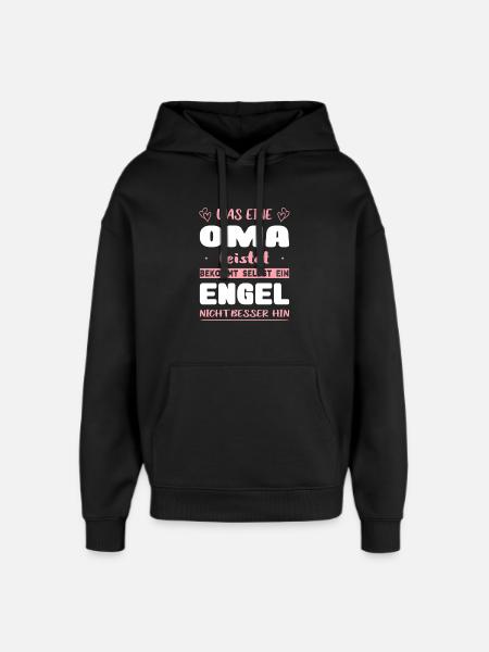 Beste Oma Engel Spruch Geschenk Geburtstag Enkel - Oversized Unisex Hoodie von Stanley/Stella - Schwarz