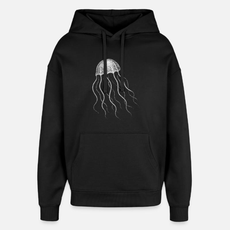 Jellyfish - Oversized Unisex Hoodie by Stanley/Stella - black