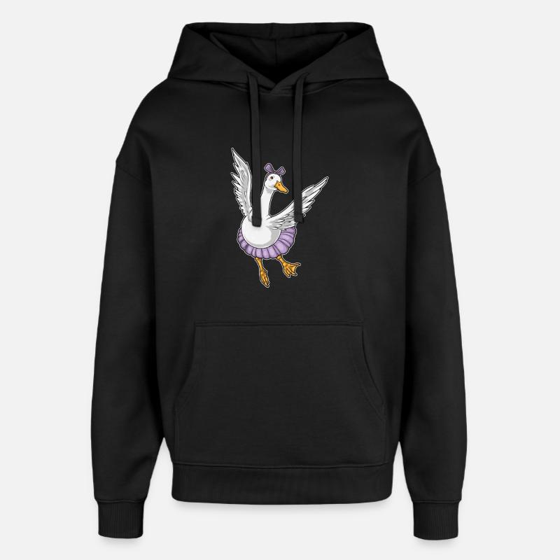 Duck Ballerina Ballet Dance - Oversized Unisex Hoodie by Stanley/Stella - black