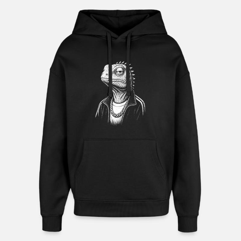 Lézard de style urbain - Sweat à capuche unisexe Stanley/Stella Oversized - noir