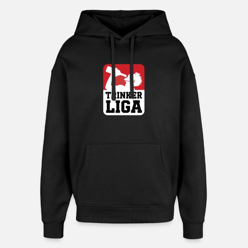 Trinker LIGA - Oversized Unisex Hoodie von Stanley/Stella - Schwarz