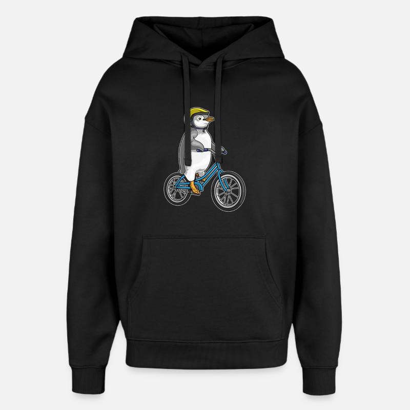 Vélo pingouin - Sweat à capuche unisexe Stanley/Stella Oversized - noir