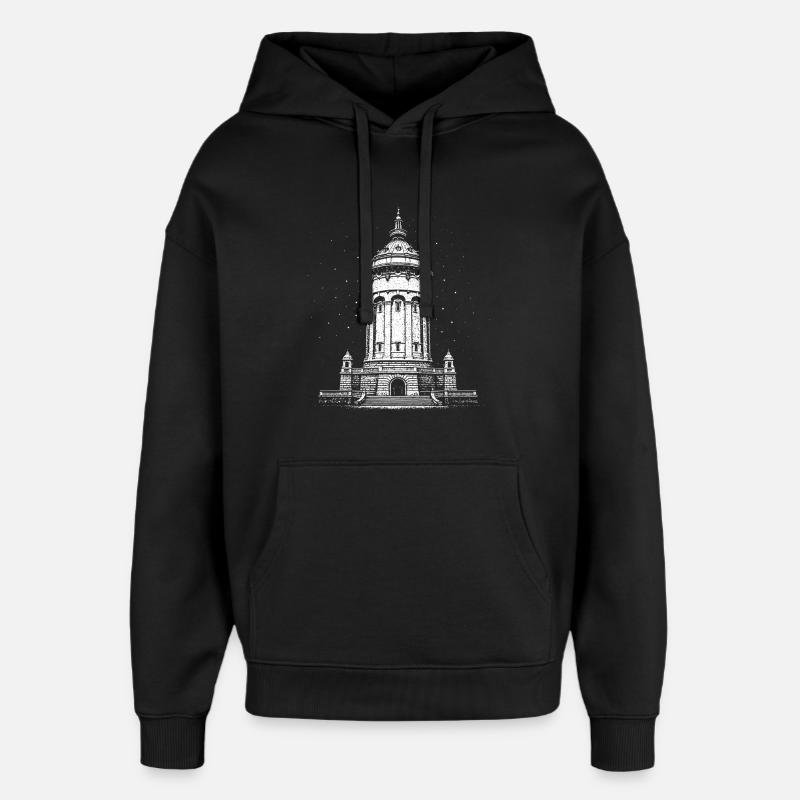 L’emblème de Mannheim la nuit - Sweat à capuche unisexe Stanley/Stella Oversized - noir