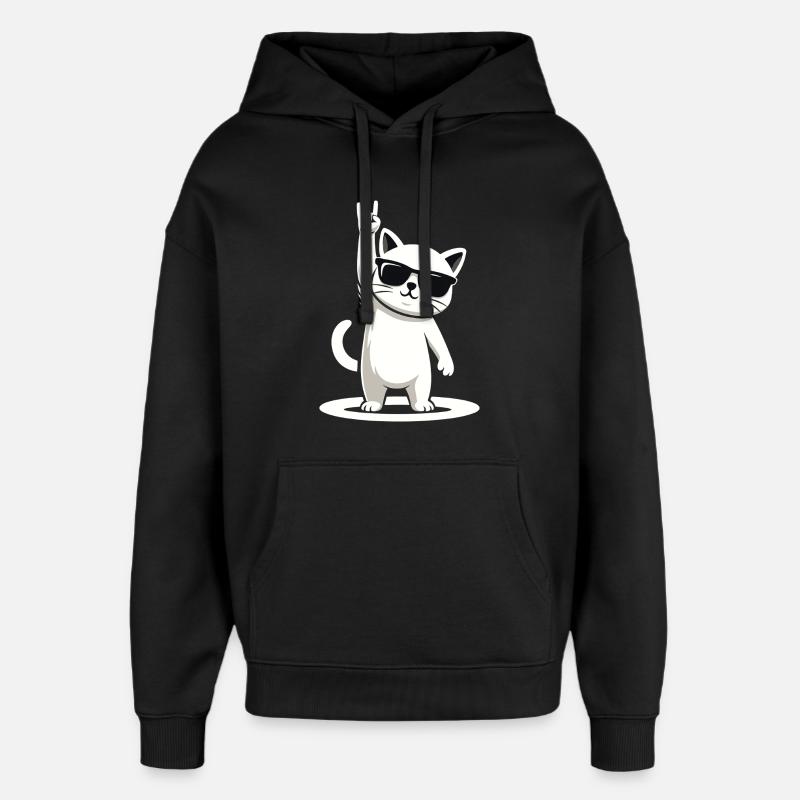 Rock’n' Miez - Sweat à capuche unisexe Stanley/Stella Oversized - noir
