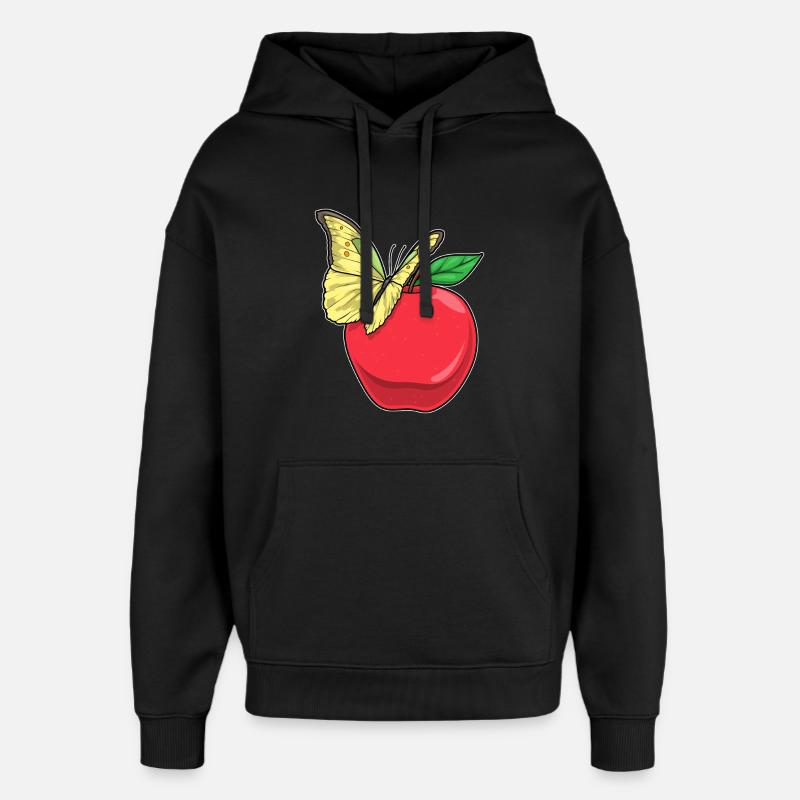 Papillon Pomme Fruit - Sweat à capuche unisexe Stanley/Stella Oversized - noir