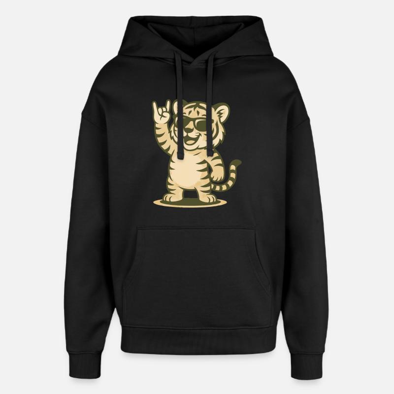 Rock’n’Roar Tiger - Oversized Unisex Hoodie von Stanley/Stella - Schwarz