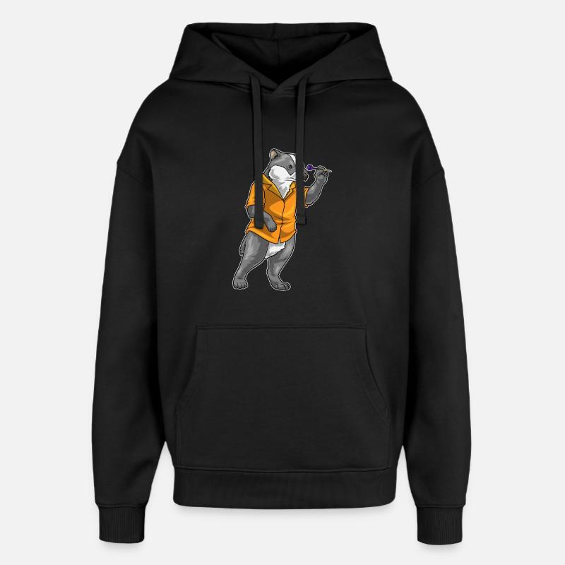 Fléchette Blaireau Fléchette - Sweat à capuche unisexe Stanley/Stella Oversized - noir