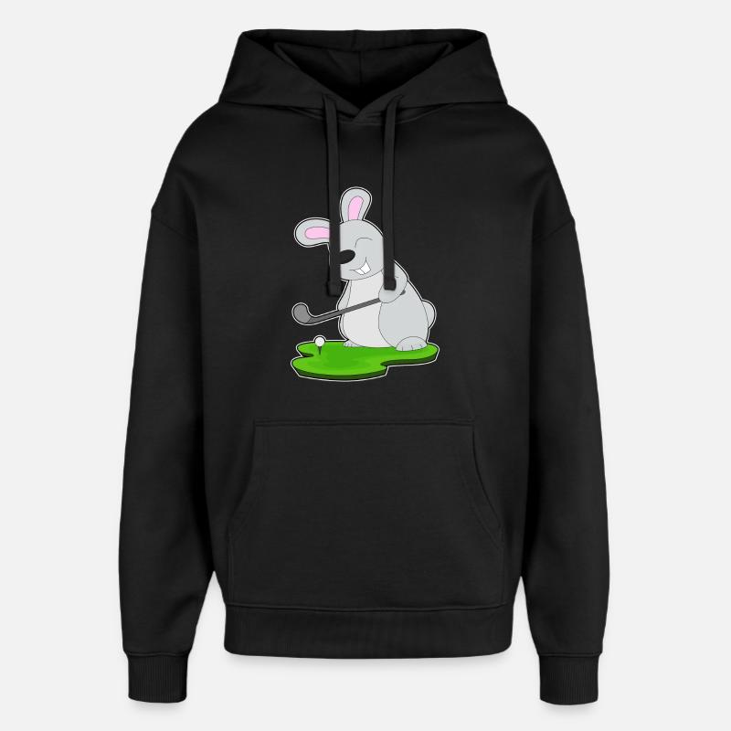 Hase Golf Golfschläger - Oversized Unisex Hoodie von Stanley/Stella - Schwarz