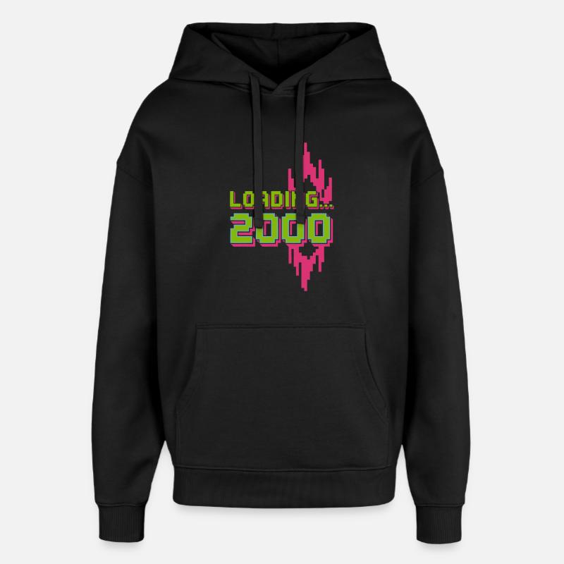 Retro Pixel Loading 2000 Design - Oversized Unisex Hoodie von Stanley/Stella - Schwarz