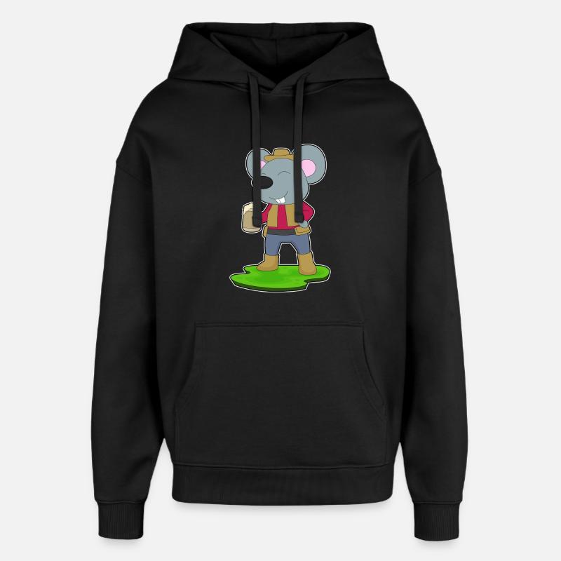 Chope de bière souris Bière - Sweat à capuche unisexe Stanley/Stella Oversized - noir