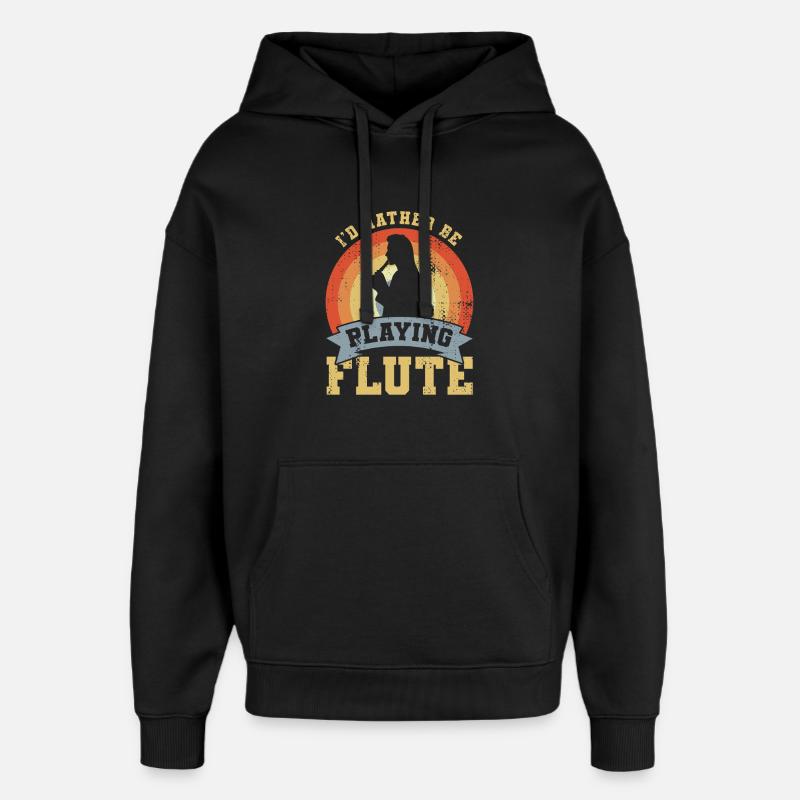 I’d Rather Be Playing Flute - Oversized Unisex Hoodie von Stanley/Stella - Schwarz