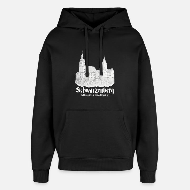 Schwarzenberg Schlossblick - Oversized Unisex Hoodie von Stanley/Stella - Schwarz