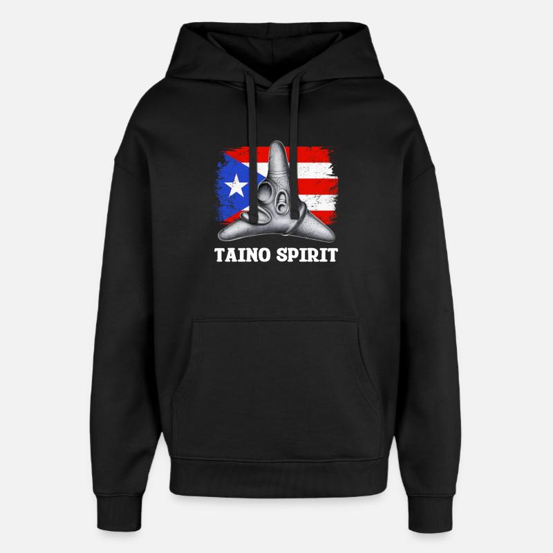 Symbole Taino Boricua Cemi - Sweat à capuche unisexe Stanley/Stella Oversized - noir