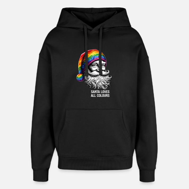 Lebendiger Weihnachtsmann mit Regenbogenhut - Oversized Unisex Hoodie von Stanley/Stella - Schwarz