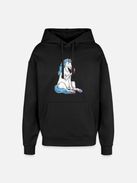 Beignet licorne - Sweat à capuche unisexe Stanley/Stella Oversized - noir