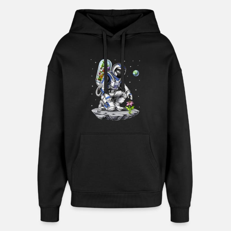 Botaniste astronaute spatial - Sweat à capuche unisexe Stanley/Stella Oversized - noir