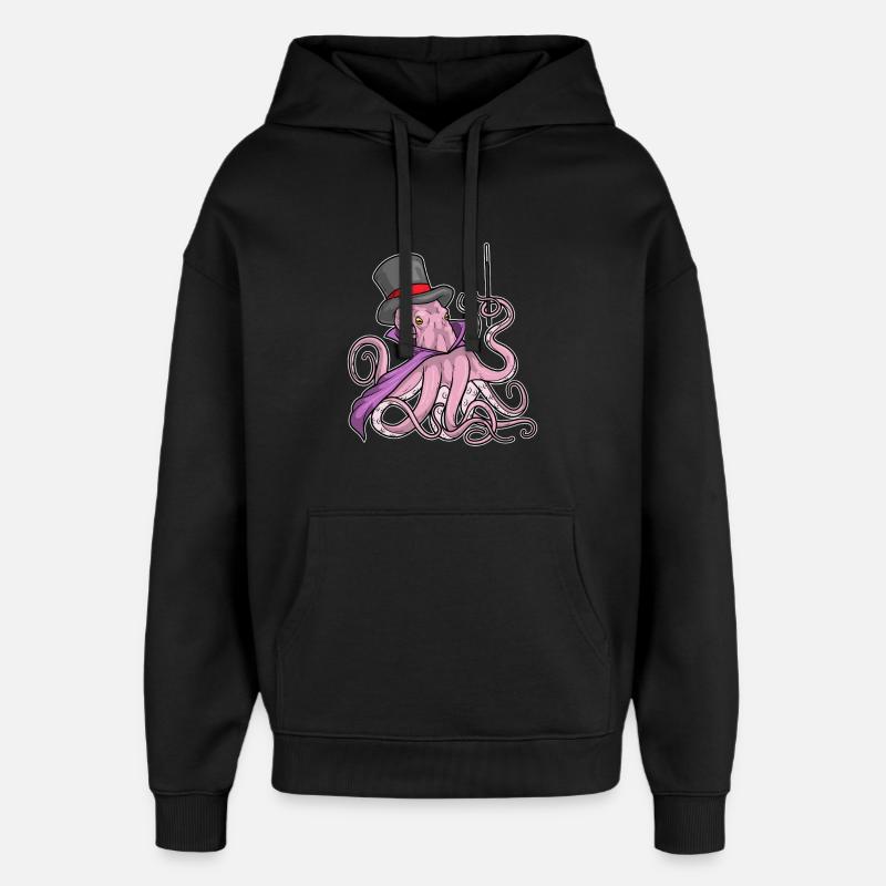 Baguette de sorcier pieuvre - Sweat à capuche unisexe Stanley/Stella Oversized - noir