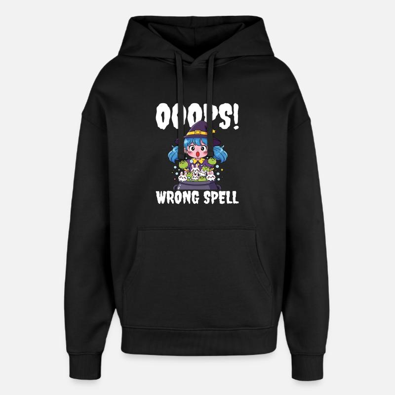OOOPS! WRONG SPELL - WITCH HALLOWEEN - Oversized Unisex Hoodie by Stanley/Stella - black