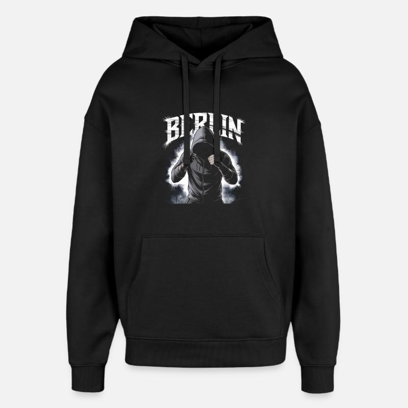 Graffiti-Style Berlin Stadtbild - Oversized Unisex Hoodie von Stanley/Stella - Schwarz