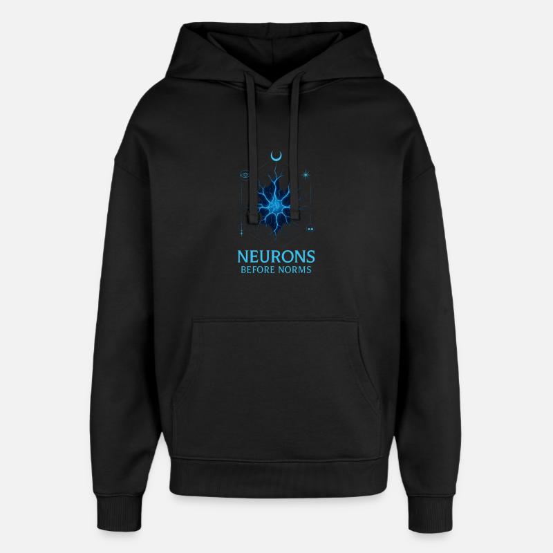 Les neurones avant les normes - Sweat à capuche unisexe Stanley/Stella Oversized - noir