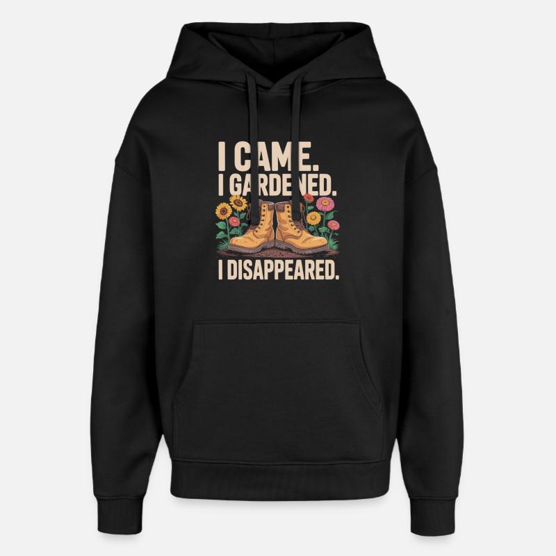 Gartenarbeit Motivation mit Stiefeln - Oversized Unisex Hoodie von Stanley/Stella - Schwarz