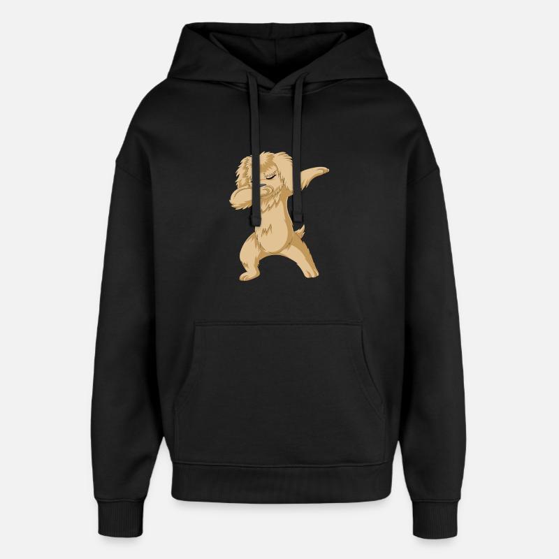 Griffonnage doré - Sweat à capuche unisexe Stanley/Stella Oversized - noir